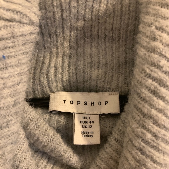 Women’s Topshop Grey turtleneck sweater L - Picture 2 of 2